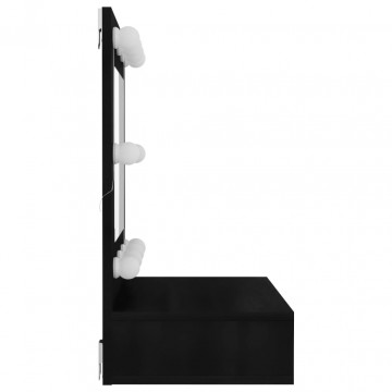 Dulap cu oglindă și LED, negru, 60x31,5x62 cm - Img 7