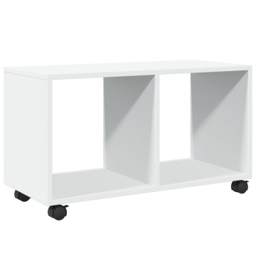 Dulap cu roți, alb, 72x33x42,5 cm, lemn prelucrat - Img 2