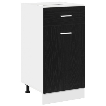 Dulap cu Sertar Inferior - Stejar Negru, 40x46x81.5 cm, Fabricat din Lemn Prelucrat - Img 2