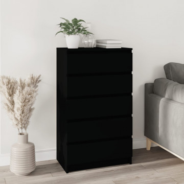Dulap cu sertar, negru, 60x36x103 cm, lemn prelucrat - Img 1