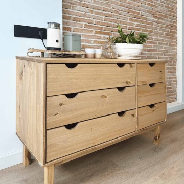 Dulap cu sertar OTTA, 111x43x73,5 cm, lemn masiv de pin - Img 3
