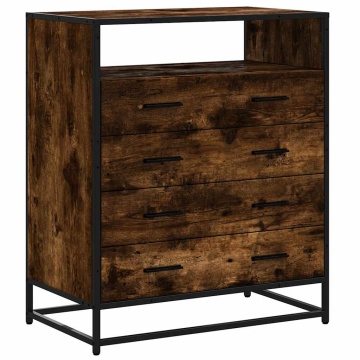Dulap cu sertar, stejar fumuriu, 70x41x70 cm, lemn prelucrat - Img 2