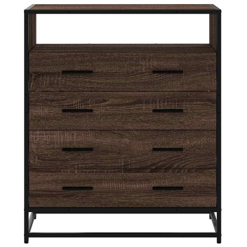 Dulap cu sertar, stejar maro, 70x41x83,5 cm, lemn prelucrat - Img 4