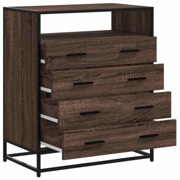 Dulap cu sertar, stejar maro, 70x41x83,5 cm, lemn prelucrat - Img 8