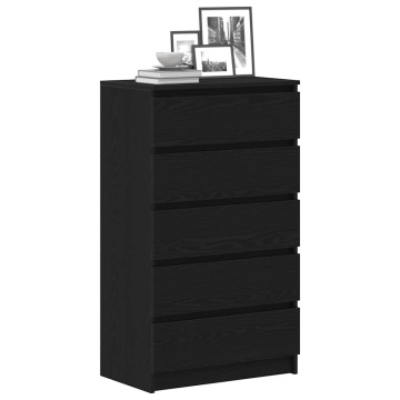 Dulap cu sertar, stejar negru, 60x36x103 cm, lemn prelucrat - Img 4