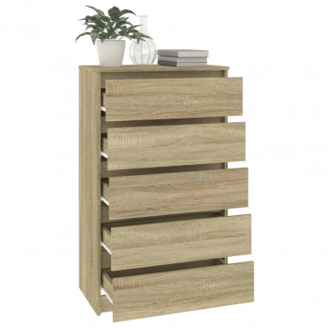 Dulap cu sertar, stejar sonoma, 60x36x103 cm, lemn prelucrat - Img 8