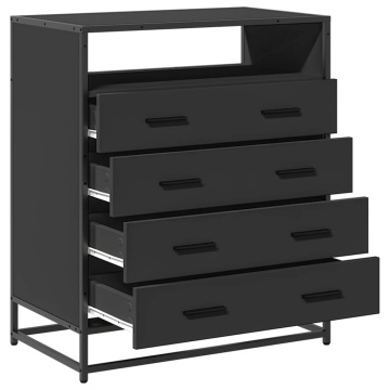 Dulap cu sertare, negru, 70x41x83,5 cm, lemn prelucrat - Img 8
