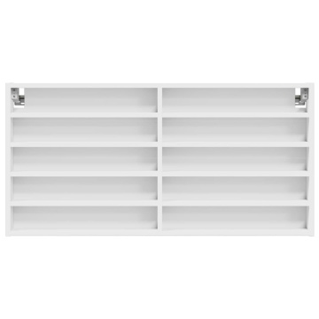 Dulap cu vitrină, alb, 100x8,5x50 cm, lemn prelucrat - Img 4