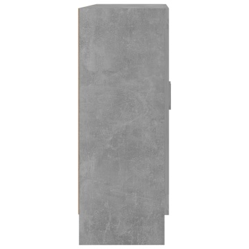Dulap cu vitrină, gri beton, 82,5x30,5x80 cm, lemn prelucrat - Img 6
