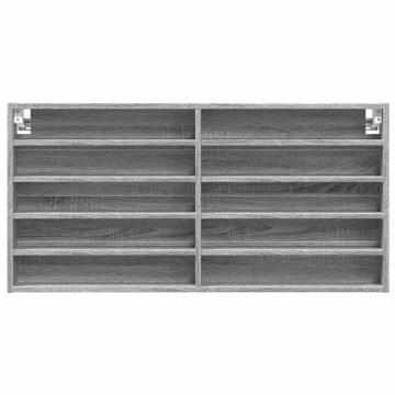 Dulap cu vitrină, sonoma gri, 100x8,5x50 cm, lemn prelucrat - Img 4
