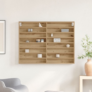 Dulap cu vitrină, stejar artizanal 100x8,5x75 cm lemn prelucrat - Img 4