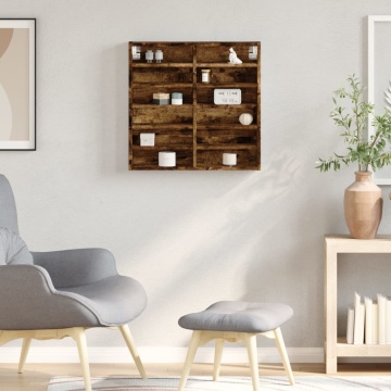 Dulap cu vitrină, stejar fumuriu, 60x8,5x58 cm, lemn prelucrat - Img 3