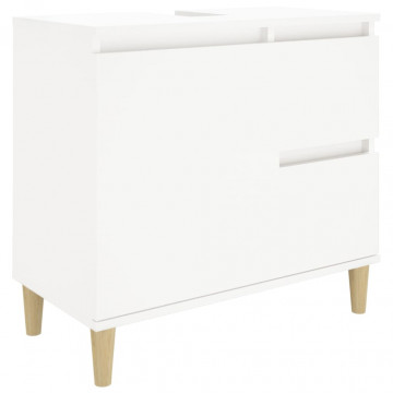 Dulap de baie, alb, 65x33x60 cm, lemn prelucrat - Img 1