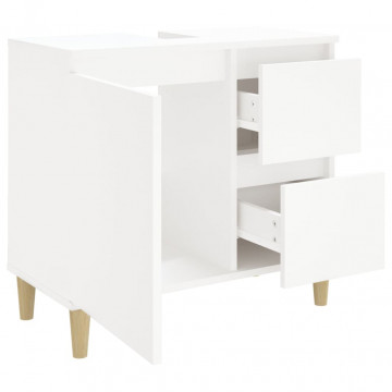 Dulap de baie, alb, 65x33x60 cm, lemn prelucrat - Img 5