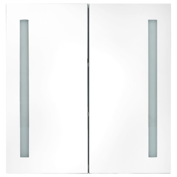 Dulap de baie cu oglindă și LED, gri, 62x14x60 cm - Img 4