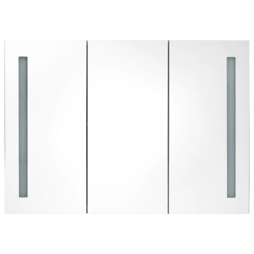 Dulap de baie cu oglindă și LED, gri beton, 89x14x62 cm - Img 8