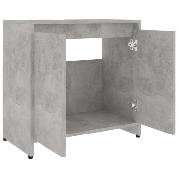 Dulap de baie, gri beton, 60x33x61 cm, lemn prelucrat - Img 8