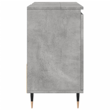 Dulap de baie, gri beton, 65x33x60 cm, lemn prelucrat - Img 8