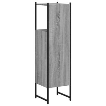 Dulap de baie, gri sonoma, 33x33x120,5 cm, lemn prelucrat - Img 7