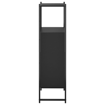 Dulap de baie, negru, 33x33x120,5 cm, lemn prelucrat - Img 6