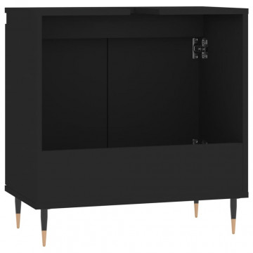 Dulap de baie, negru, 58x33x60 cm, lemn prelucrat - Img 6