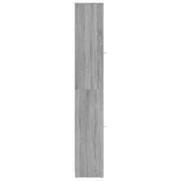 Dulap de baie, sonoma gri, 30x30x183,5 cm, lemn prelucrat - Img 4