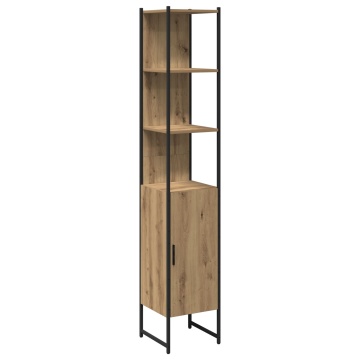 Dulap de Baie Stejar Artisan 33x33x185,5 cm Lemn Prelucrat - Img 2