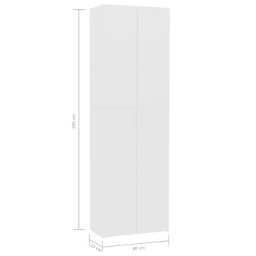 Dulap de birou, alb, 60x32x190 cm, lemn prelucrat - Img 7