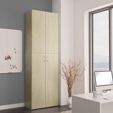 Dulap de birou, stejar sonoma, 60x32x190 cm, lemn prelucrat - Img 3