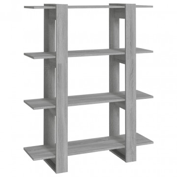 Dulap de cărți/Separator de cameră gri Sonoma 100x30x123,5 cm - Img 2
