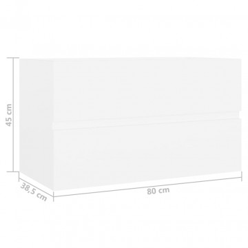 Dulap de chiuvetă, alb, 80x38,5x45 cm, PAL - Img 6