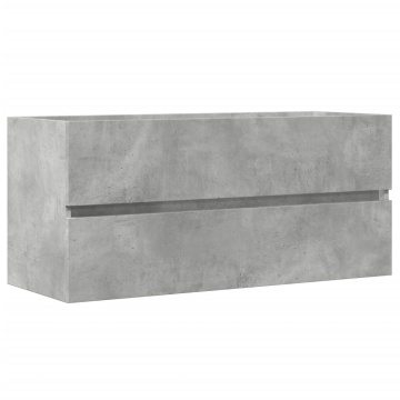Dulap de chiuvetă, gri beton, 100x38,5x45 cm, PAL - Img 2