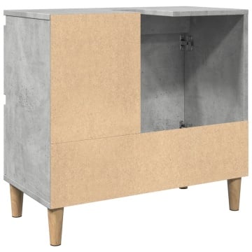Dulap de chiuvetă, gri beton, 65x33x60 cm, lemn prelucrat - Img 6