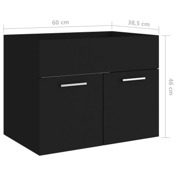 Dulap de chiuvetă, negru, 60x38,5x46 cm, PAL - Img 7