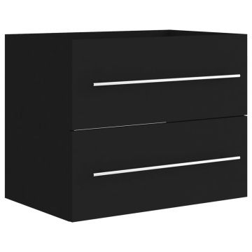 Dulap de chiuvetă, negru, 60x38,5x48 cm, PAL - Img 2