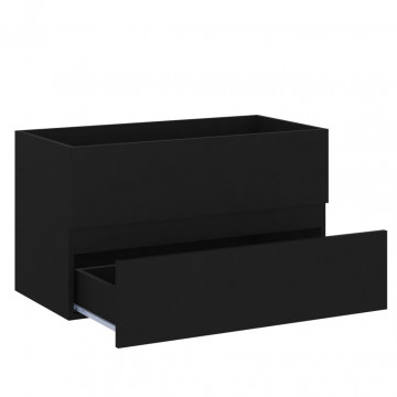 Dulap de chiuvetă, negru, 80 x 38,5 x 45 cm, PAL - Img 4
