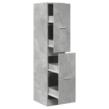 Dulap de farmacie, gri beton, 30x41x144,5 cm, lemn prelucrat - Img 2