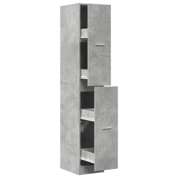 Dulap de farmacie, gri beton, 30x41x174,5 cm, lemn prelucrat - Img 2