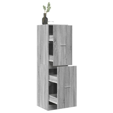 Dulap de farmacie, sonoma gri, 40x41x144,5 cm, lemn prelucrat - Img 1