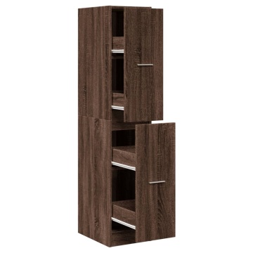 Dulap de farmacie, stejar maro, 30x41x144,5 cm, lemn prelucrat - Img 2