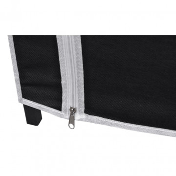 Dulap de haine pliabil, negru, 110 x 45 x 175 cm - Img 5