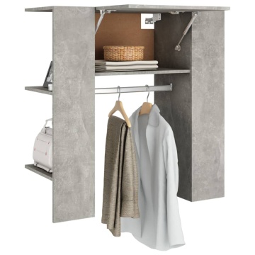 Dulap de hol, gri beton, 97,5x37x99 cm, lemn prelucrat - Img 4