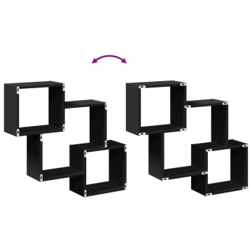 Dulap de perete, 78x18x71 cm, negru, lemn prelucrat - Img 7