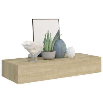 Dulap de perete cu sertar, stejar, 60x23,5x10 cm, MDF - Img 3