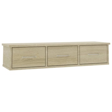 Dulap de perete cu sertare, stejar Sonoma, 88x26x18,5 cm, PAL - Img 2