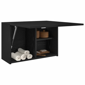 Dulap de perete de baie, negru, 60x25x40 cm, lemn prelucrat - Img 4