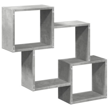 Dulap de perete, gri beton, 78x18x71 cm, lemn prelucrat - Img 5