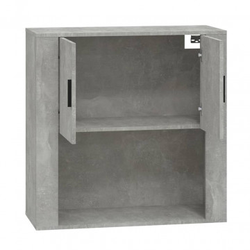 Dulap de perete, gri beton, 80x33x80 cm, lemn prelucrat - Img 4