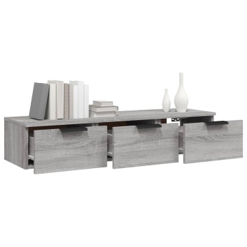 Dulap de perete, gri sonoma, 102x30x20 cm, lemn compozit - Img 4