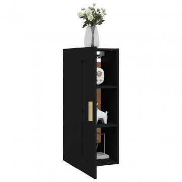 Dulap de perete, negru, 35x34x90 cm, lemn prelucrat - Img 4